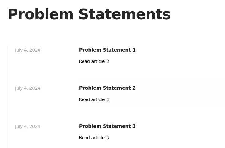 Problem statements